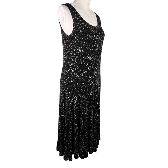 Chico's Travelers Dress Midi Size 1 Sleeveless Black White Polka Dots 8 - Picture 12 of 12